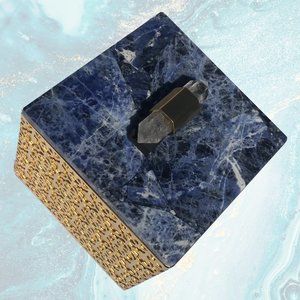 Kendra Scott Square Filigree Box In Blue Sodalite